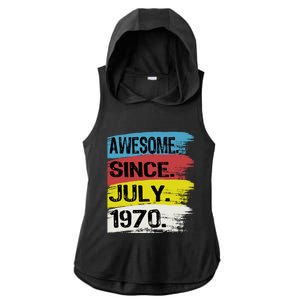 Awesome Since July 1970 Leo Cancer 18th Birthday Meaningful Gift Ladies PosiCharge Tri-Blend Wicking Draft Hoodie Tank