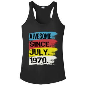 Awesome Since July 1970 Leo Cancer 18th Birthday Meaningful Gift Ladies PosiCharge Competitor Racerback Tank