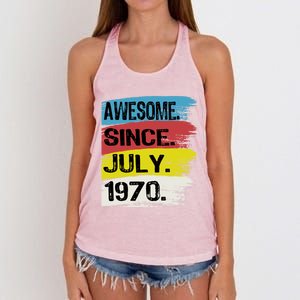 Awesome Since July 1970 Leo Cancer 18th Birthday Meaningful Gift Women's Knotted Racerback Tank