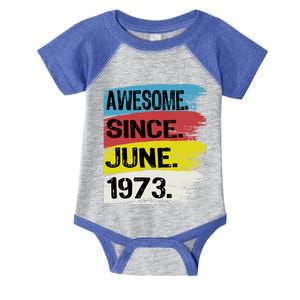 Awesome Since June 1973 Gemini Cancer 50th Birthday Cool Gift Infant Baby Jersey Bodysuit