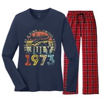 Awesome Since July 1973 Vintage Gifts 50th Birthday Tees Women's Long Sleeve Flannel Pajama Set 