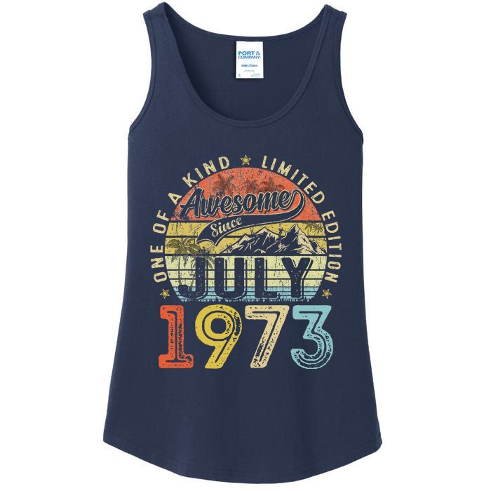 Awesome Since July 1973 Vintage Gifts 50th Birthday Tees Ladies Essential Tank