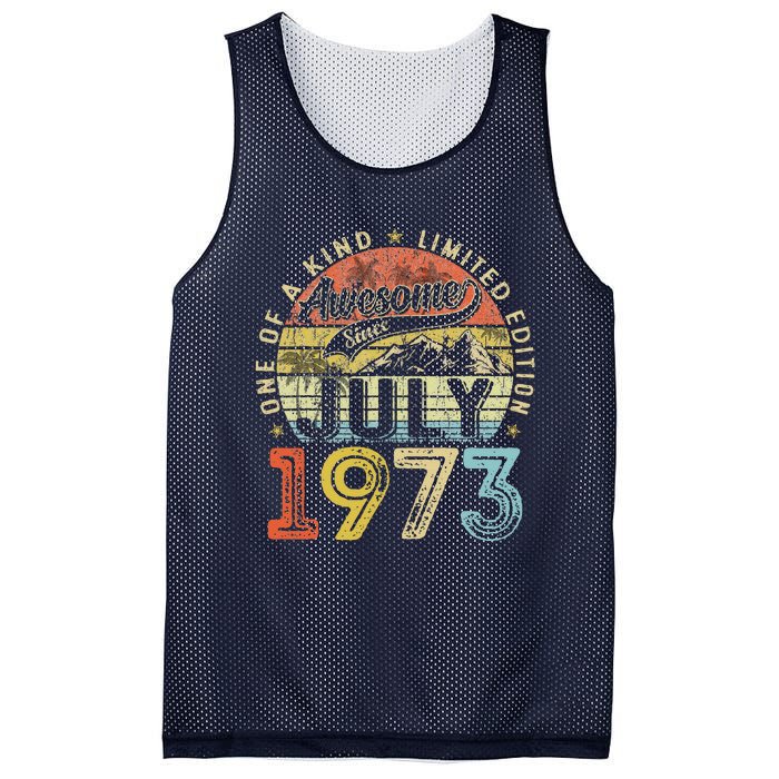 Awesome Since July 1973 Vintage Gifts 50th Birthday Tees Mesh Reversible Basketball Jersey Tank