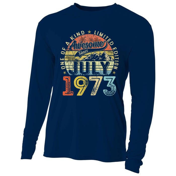 Awesome Since July 1973 Vintage Gifts 50th Birthday Tees Cooling Performance Long Sleeve Crew