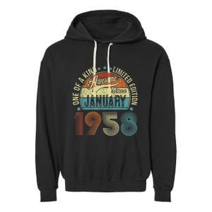 Awesome Since January 1958 Gifts 65 Year Old 65th Birthday Garment-Dyed Fleece Hoodie