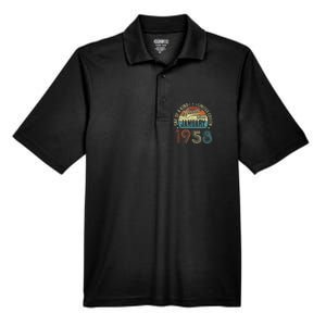 Awesome Since January 1958 Gifts 65 Year Old 65th Birthday Men's Origin Performance Pique Polo