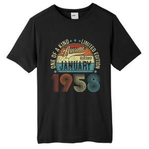 Awesome Since January 1958 Gifts 65 Year Old 65th Birthday Tall Fusion ChromaSoft Performance T-Shirt