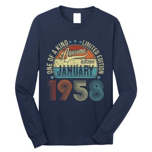 Awesome Since January 1958 Gifts 65 Year Old 65th Birthday Long Sleeve Shirt