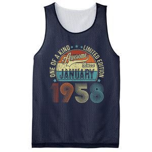 Awesome Since January 1958 Gifts 65 Year Old 65th Birthday Mesh Reversible Basketball Jersey Tank