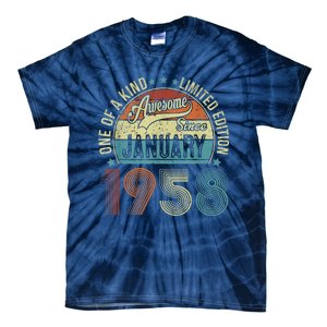 Awesome Since January 1958 Gifts 65 Year Old 65th Birthday Tie-Dye T-Shirt