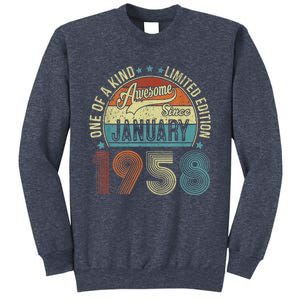 Awesome Since January 1958 Gifts 65 Year Old 65th Birthday Sweatshirt