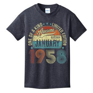 Awesome Since January 1958 Gifts 65 Year Old 65th Birthday Kids T-Shirt