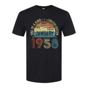 Awesome Since January 1958 Gifts 65 Year Old 65th Birthday Softstyle CVC T-Shirt