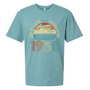 Awesome Since January 1958 Gifts 65 Year Old 65th Birthday Sueded Cloud Jersey T-Shirt