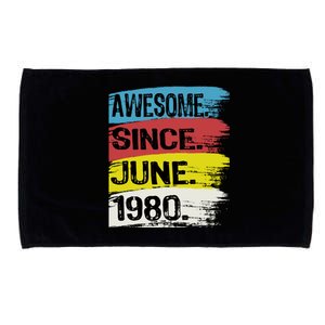 Awesome Since June 1980 Gemini Cancer 43rd Birthday Gift Microfiber Hand Towel