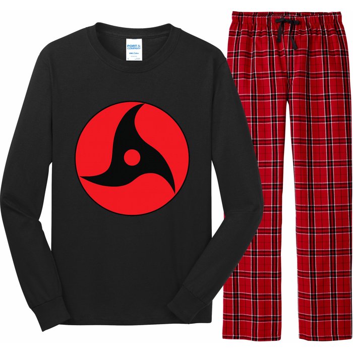 Anime Style Japanese Manga Comic Style Pattern Black Red Long Sleeve Pajama Set