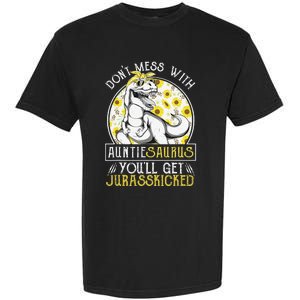 Auntie Saurus Jurasskicked Sunflower Aunt T Rex Garment-Dyed Heavyweight T-Shirt