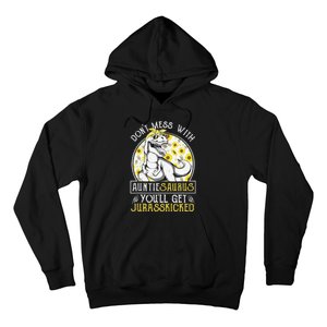 Auntie Saurus Jurasskicked Sunflower Aunt T Rex Hoodie