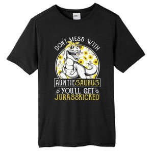 Auntie Saurus Jurasskicked Sunflower Aunt T Rex Tall Fusion ChromaSoft Performance T-Shirt