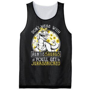 Auntie Saurus Jurasskicked Sunflower Aunt T Rex Mesh Reversible Basketball Jersey Tank