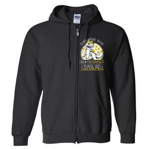 Auntie Saurus Jurasskicked Sunflower Aunt T Rex Full Zip Hoodie