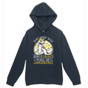 Auntie Saurus Jurasskicked Sunflower Aunt T Rex Urban Pullover Hoodie