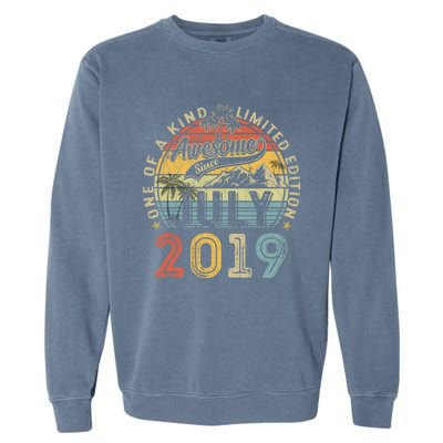 Awesome Since July 2019 4th Birthday 4 Years Old Funny Gift Funny Gift Garment-Dyed Sweatshirt