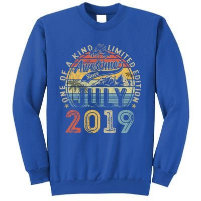 Awesome Since July 2019 4th Birthday 4 Years Old Funny Gift Funny Gift Sweatshirt