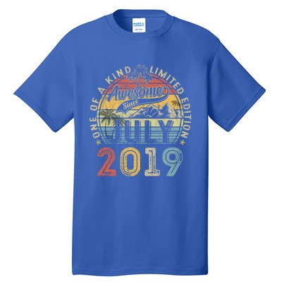 Awesome Since July 2019 4th Birthday 4 Years Old Funny Gift Funny Gift Tall T-Shirt