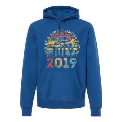 Awesome Since July 2019 4th Birthday 4 Years Old Funny Gift Funny Gift Premium Hoodie