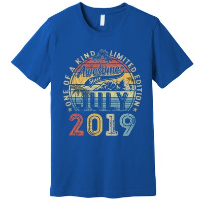 Awesome Since July 2019 4th Birthday 4 Years Old Funny Gift Funny Gift Premium T-Shirt