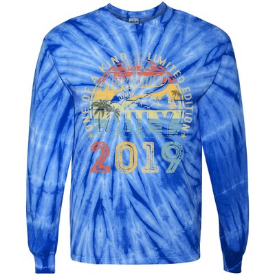 Awesome Since July 2019 4th Birthday 4 Years Old Funny Gift Funny Gift Tie-Dye Long Sleeve Shirt