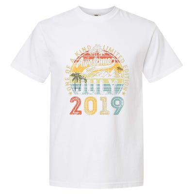 Awesome Since July 2019 4th Birthday 4 Years Old Funny Gift Funny Gift Garment-Dyed Heavyweight T-Shirt