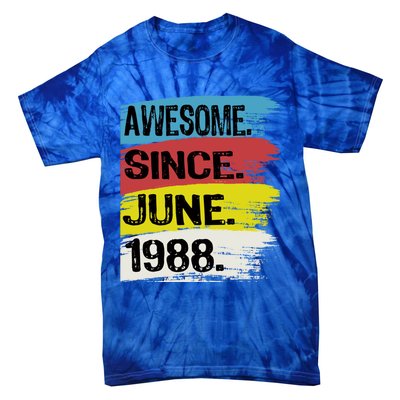 Awesome Since June 1988 Gemini Cancer 35th Birthday Gift Tie-Dye T-Shirt