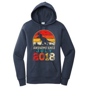 Awesome Since July 2018 5 Years Old 5th Birthday Dino Gift Women's Pullover Hoodie