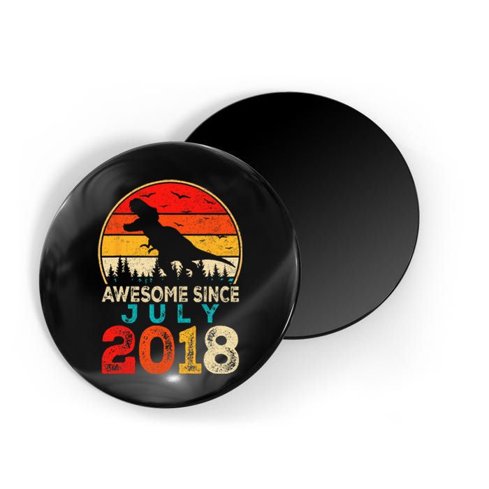 Awesome Since July 2018 5 Years Old 5th Birthday Dino Gift Magnet