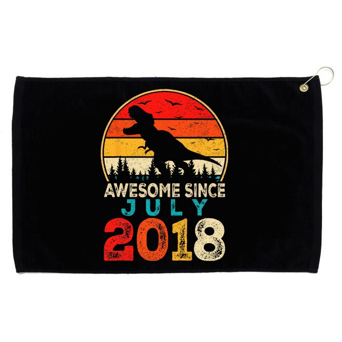 Awesome Since July 2018 5 Years Old 5th Birthday Dino Gift Grommeted Golf Towel