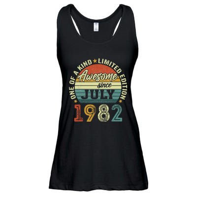 Awesome Since July 1982 40 Years Old 40th Birthday Gifts Ladies Essential Flowy Tank