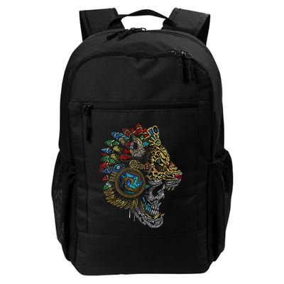 Aztec Skull Jaguar Warrior Mask Ancient Mayan Mythology Backpack