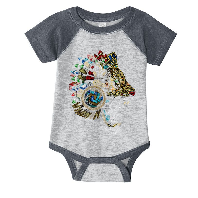 Aztec Skull Jaguar Warrior Mask Ancient Mayan Mythology Infant Baby Jersey Bodysuit