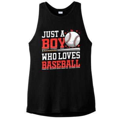 American Sport Just A Boy Who Loves Baseball Gifts For Boy Ladies PosiCharge Tri-Blend Wicking Tank