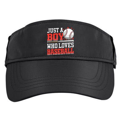 American Sport Just A Boy Who Loves Baseball Gifts For Boy Adult Drive Performance Visor