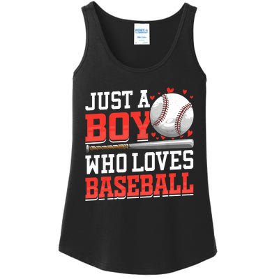 American Sport Just A Boy Who Loves Baseball Gifts For Boy Ladies Essential Tank