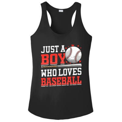 American Sport Just A Boy Who Loves Baseball Gifts For Boy Ladies PosiCharge Competitor Racerback Tank