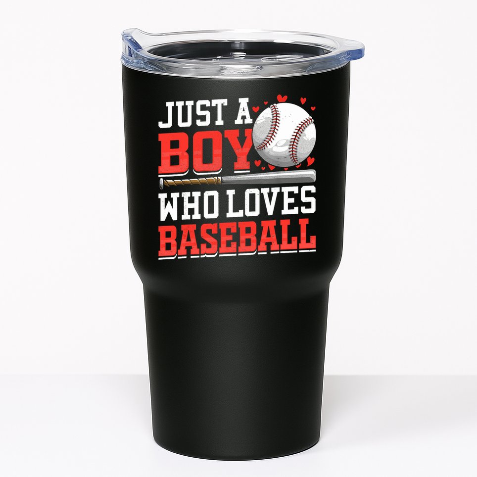 American Sport Just A Boy Who Loves Baseball Gifts For Boy Tumbler
