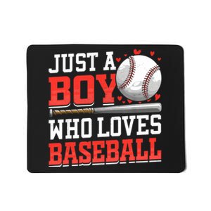 American Sport Just A Boy Who Loves Baseball Gifts For Boy Mousepad