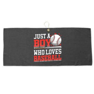 American Sport Just A Boy Who Loves Baseball Gifts For Boy Large Microfiber Waffle Golf Towel