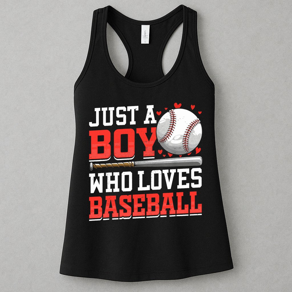 American Sport Just A Boy Who Loves Baseball Gifts For Boy Womens Tank Top