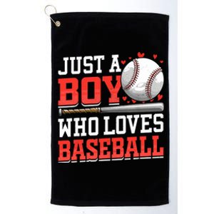 American Sport Just A Boy Who Loves Baseball Gifts For Boy Platinum Collection Golf Towel