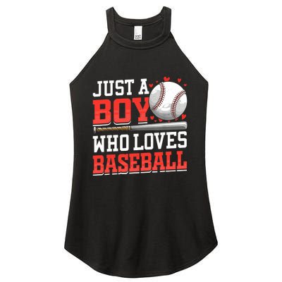 American Sport Just A Boy Who Loves Baseball Gifts For Boy Women's Perfect Tri Rocker Tank